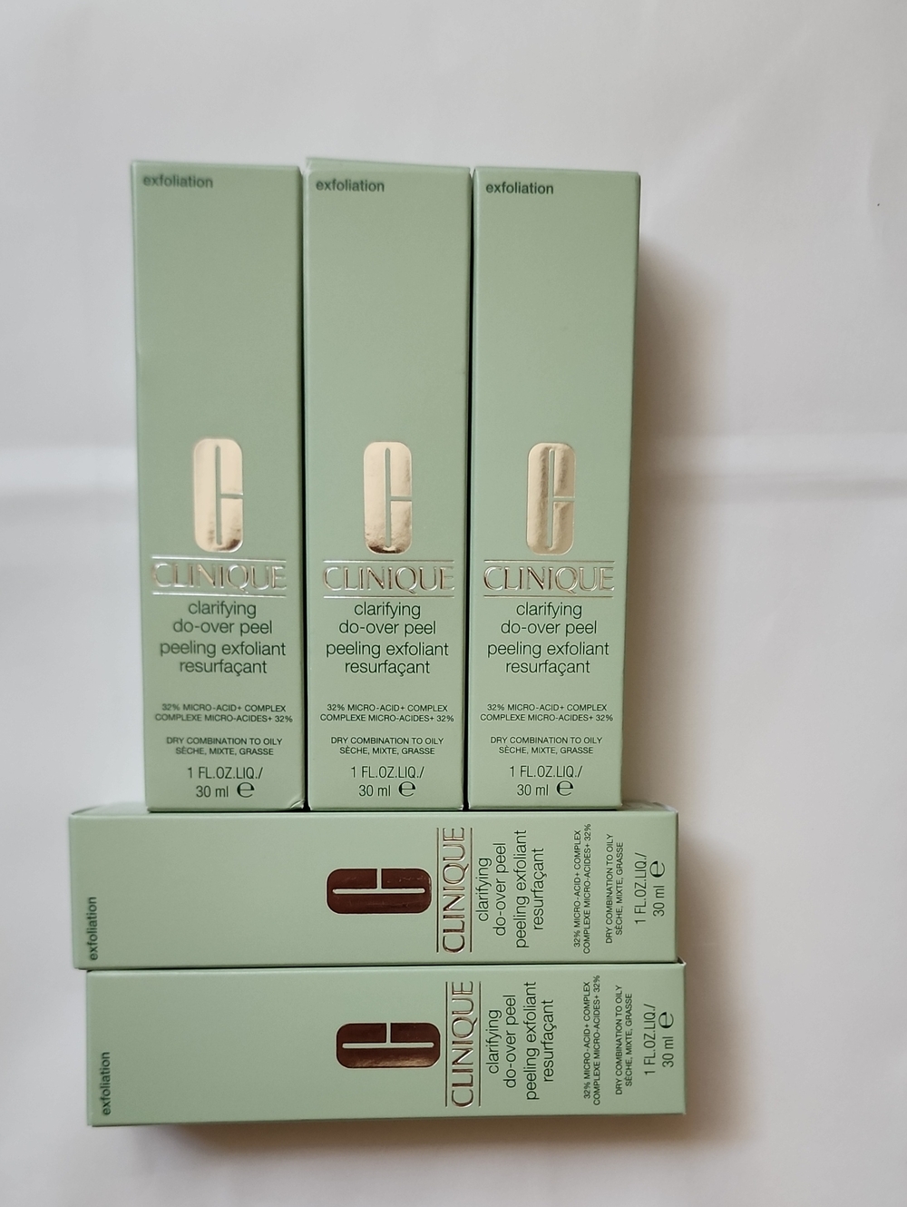 5x Clinique Clarifying Do-Over Peel Exfoliant 30ml Each